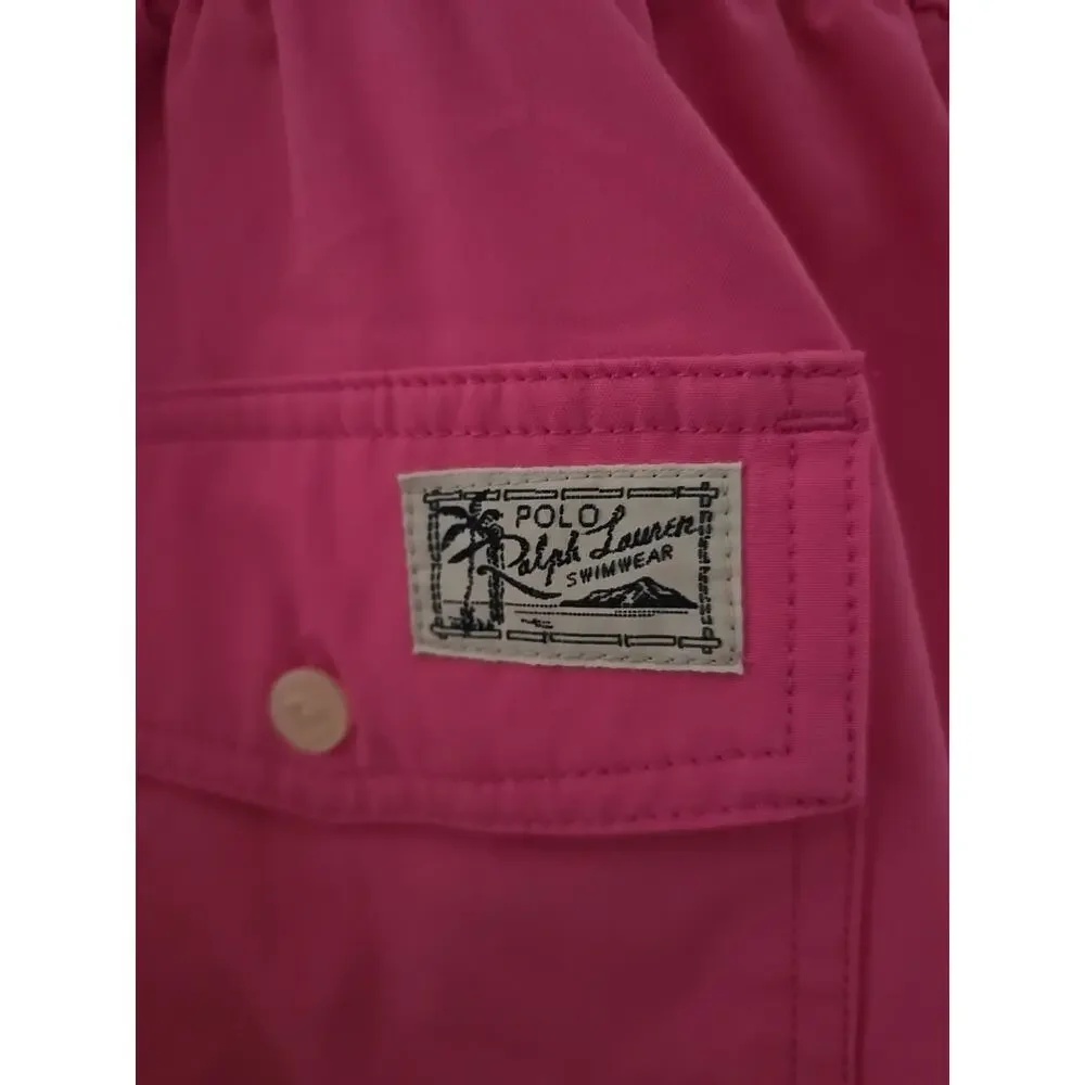 Polo Ralph Lauren Traveler‎ Pink Drawstring Swim Trunks Shorts Men's Size 4XB